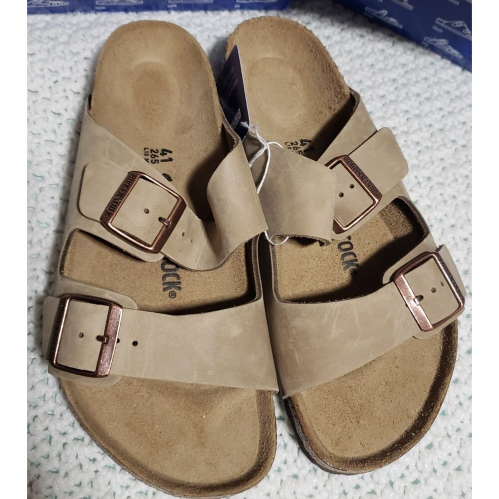 BIRKENSTOCK Arizona 41 Oiled Leather Unisex Size M8/W10 Tobacco Brown With Tags